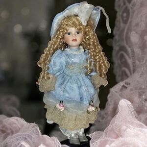 Vintage 1990s Porcelain Doll 16in